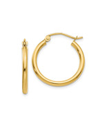 Finest Gold 2 x 16 mm 10K Yellow Gold Polished Round Hoop Earrings, Pair - $182.79 CAD
