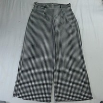 NEW BooHoo 18 Gray Houndstooth Pull On Super Wide Leg Stretch Womens Dress Pants - $32.49