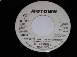 The Supremes Four Tops You Gotta Have Love In Your Heart 45 Rpm Record  Promo - £15.17 GBP