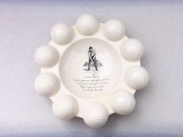 UNIQUE GOLFBALL STYLE ASHTRAY OR DISH  WITH GOLFERS PRAYER  OLDER - £15.55 GBP
