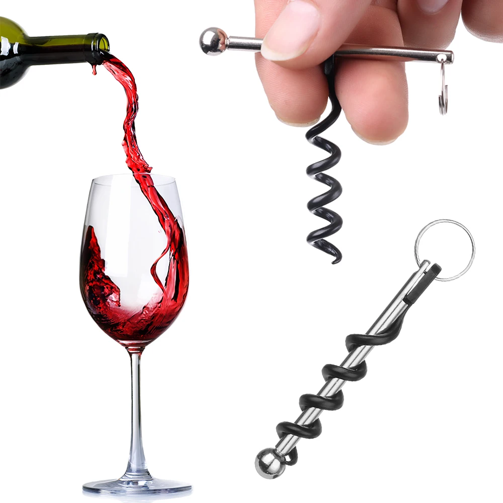Opener outdoor mini edc cork screw red wine bottle opener keyring tool multi functional thumb200