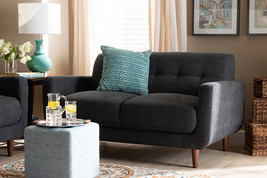 Orrin Dark Gray Fabric Upholstered Loveseat - $13,865.63 MXN