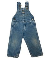 Vintage OshKosh B'gosh Denim Overalls 2T Made in USA Talon Blue Faded - $29.65