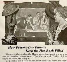 1916 Brunswick Billiard Pool Table Advertisement Hat Rack Ephemera DWMYC1 - $369.57 MXN