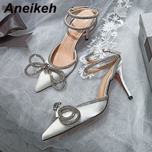 Autumn 2022 women s shoes fashion butterfly knot narrow band bling patchwork cross tied thumb200