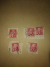 Lot #2 5 Jefferson 1954 2 Cent Cancelled Postage Stamps Red USPS Vintage... - $11.88