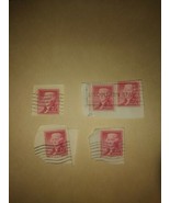 Lot #2 5 Jefferson 1954 2 Cent Cancelled Postage Stamps Red USPS Vintage... - £9.34 GBP