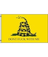 3 x 5 LARGE DONT F WITH ME YELLOW FLAG tea party military gadsen new  FL533 - $9.02 CAD