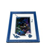 Paul Brent Framed Angelfish Dolphin Colorful Tropical Blue Fish Framed W... - $19.62