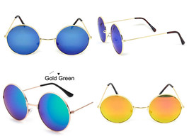 Vintage Retro Mirror Round Sun Glasses Goggles Steampunk Punk Sunglasses New - £8.90 GBP