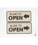 Slide to open wooden sign, Sliding door , Slide with Left Right Arrow Pl... - $35.00