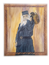 11 3/4&quot; Oil Painting on Canvas Greek Orthodox Monk from Mount Athos Hand... - $92.22