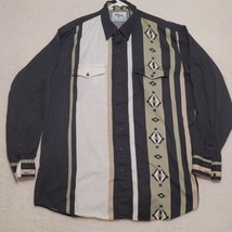 Roper Mens Western Shirt Size 1XT Rodeo Blue Long Sleeve Black Casual Vi... - $28.87
