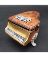 Rare PV Parry Vieille Limoges Brown Grand Piano Hinged Porcelain Trinket... - $271.64 CAD