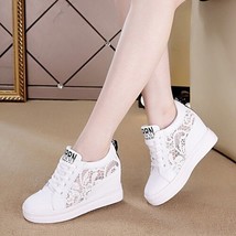 Spring New Fashion Casual Women Shoes Cutouts Lace Canvas Hollow Breathable Plat - £30.84 GBP