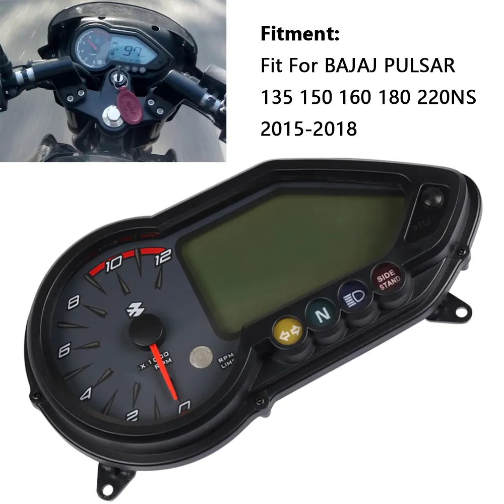 Digital LCD Motorcycle Instrument Assembly Speedometer For BAJAJ180 Pulsar 220S - £45.66 GBP