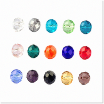 450pcs 8mm Briolette Faceted Rondelle Crystal Glass Beads - Premium Wholesale Mi - $35.63