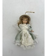 VTG X-Mas Ornament Girl Victorian Porcelain Doll Beautiful Hanging Posea... - $292.38 MXN