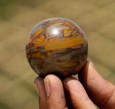 50MM Small Brown Bamboo Jasper Crystal Healing Chakra Stone Metaphysical... - $43.65