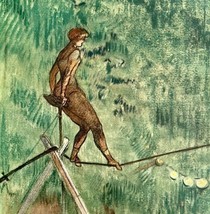 Toulouse Lautrec The Tightrope Dancer 1967 Circus Art Lithograph Matted Print  - £197.84 GBP