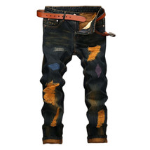 Distressed Color Thread Jeans - £34.97 GBP+