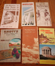 Lot 6 Vtg 60s Travel Pamphlets KNOTTS Berry Farm CA Missons Petrified Fo... - $19.99