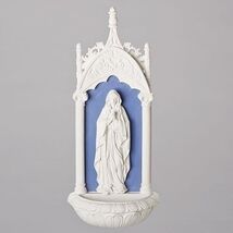 Roman 11.5 H Lady of Lourdes Holy Water Font - Della Robbia - $42.98