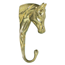 Brass 3 D Horse Head Hook Bridle Rack Towel Coat - Stable Barn Home Equi... - £14.15 GBP