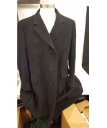 VINTAGE Mens Full-length BLACK WOOL WINTER COAT Designer: Fellmark Lovely! - £50.60 GBP