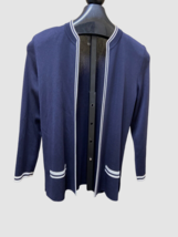 Exclusively Misook Blue Long Sleeve Cardigan Sweater Top XS - £16.21 GBP