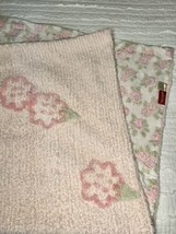 Amy Coe Baby Blanket Pink Ribbed Cotton Chenille Roses Flowers Ltd Edition - £20.33 GBP