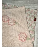 Amy Coe Baby Blanket Pink Ribbed Cotton Chenille Roses Flowers Ltd Edition - $27.02