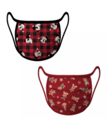 New Disney Parks Christmas Face Masks Set of 2 Mickey Plaid &amp; Gingerbrea... - €8,18 EUR