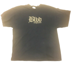 Blud Magazine T Shirt Mens XL Navy Blue Vintage Retro Faded Distressed - £6.22 GBP