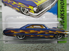 Hot Wheels, Custom 64 Galaxie 500, Blue with Flames issued 2013 in BP - $5.00