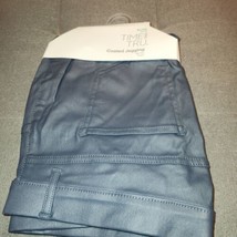 Time Tru Womens Faux Leather Leggings XL Dark Gray High Rise Stretch Pants NEW - £6.14 GBP