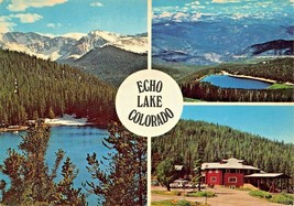 Echo Lake Colorado~Multi Image~Summit Of Pikes Peak Imprint Postcard - £6.08 GBP