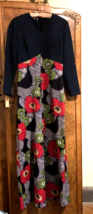 Vtg 60s/70s mod hostess maxi dress mod psychedelic floral L/S Puritan Forever Yg - £31.74 GBP