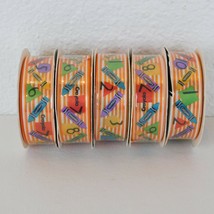 Lot of 5 Crayola Color Fun 7/8&quot; x 8&#39; Ribbon Spools Grosgrain Crayon Scho... - £7.65 GBP