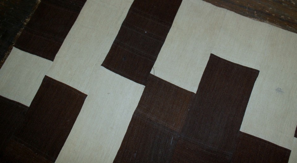 Handmade vintage Turkish Patchwork kilim 6.11'x5.3' (161cmx212cm) 1970s - 1B532 Item image 3