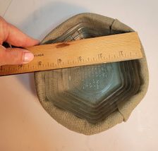 Longaberger Small Basket with Sage Green Cloth & Plastic Liner Hexagon Shaped image 5