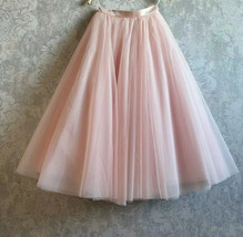 Pink Tutu Circle Midi Skirt Plus Size A-line Tutu Ballerina Skirt Holiday Outfit