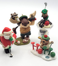Hallmark Christmas Ornaments 4 Golfers Santa Mouse Gopher Mouse 2003  2005 2008 - £22.87 GBP