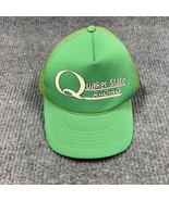 Vintage Mens Hat Quaker State Racing Trucker Cap Green SnapBack Mesh Roped - £14.38 GBP