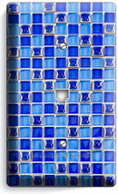Blue Mosaic Arabic Tiles Look Phone Telephone Plate Cover Kitchen New Home Decor - £8.70 GBP