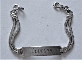 Forstner Sterling Men&#39;s Bracelet Engraved &quot;Douglas&quot; - £127.09 GBP