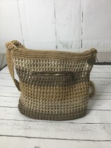 The Sak Amberly Crochet Terra Stripe Beige Shoulder Bag Hobo Slouch Purse - £18.30 GBP