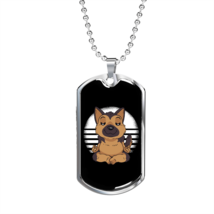 German Shepherd Yoga Necklace Stainless Steel or 18k Gold Dog Tag 24&quot; Chain - £38.04 GBP+