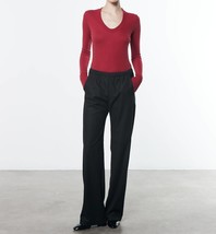 Enza Costa cashmere u neck long sleeves bodysuit in RED - £100.38 GBP