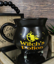 Wicca Sacred Witch&#39;s Potion Porcelain Black Cauldron Bowl Large Mug With Handle - £17.67 GBP